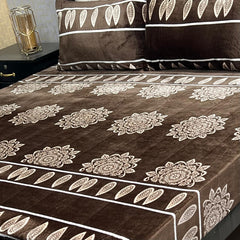 Fleece Bedsheet King Size-3Pcs-Design-Checkered