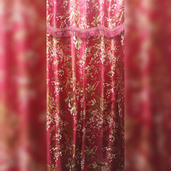Imported Silk Curtains Blackout ( 2 Curtain Set )