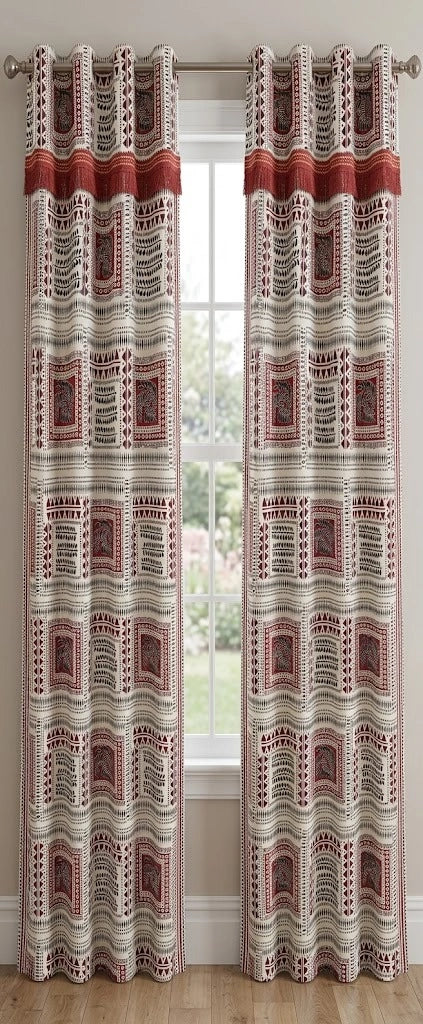 Imported Silk Curtains Blackout ( 2 Curtain Set )