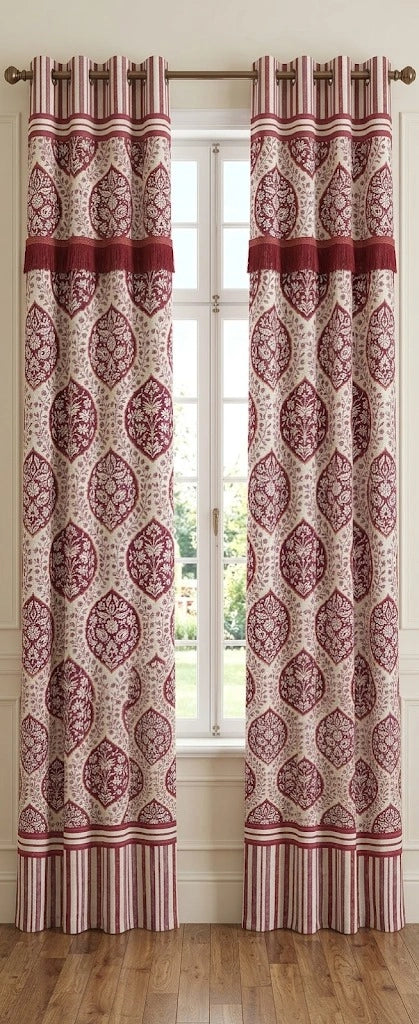 Imported Silk Curtains Blackout ( 2 Curtain Set )