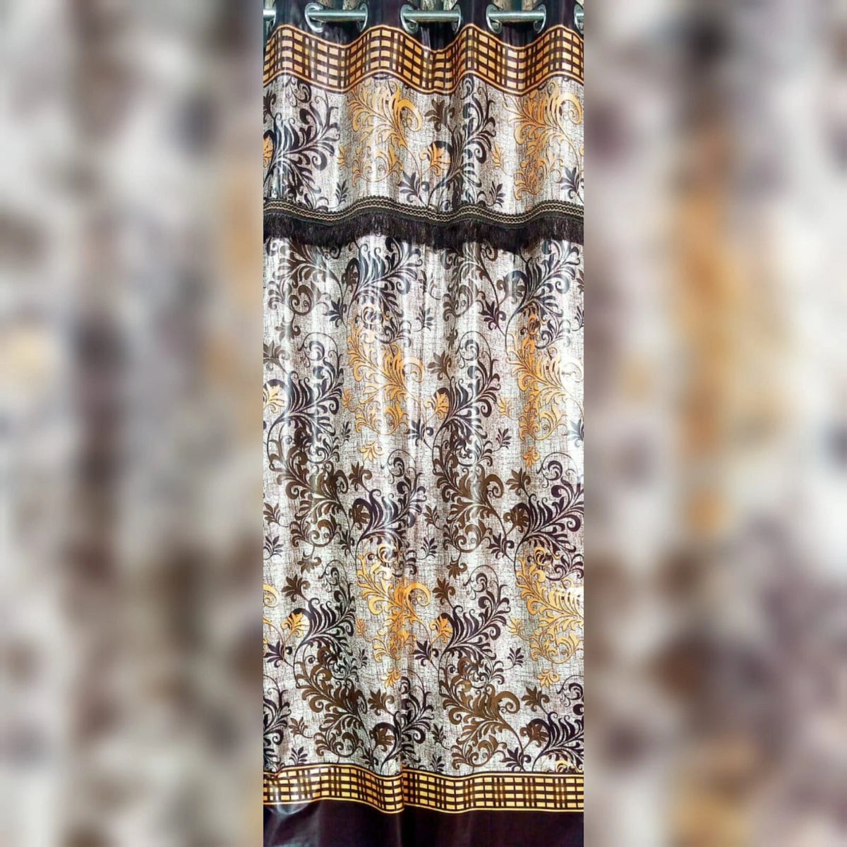 Imported Silk Curtains Blackout ( 2 Curtain Set )