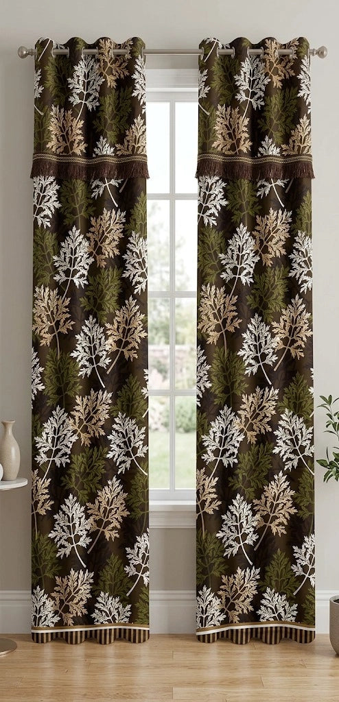 Imported Silk Curtains Blackout ( 2 Curtain Set )