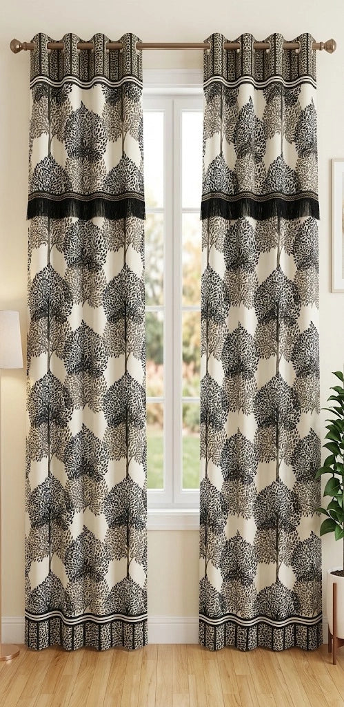 Imported Silk Curtains Blackout ( 2 Curtain Set )