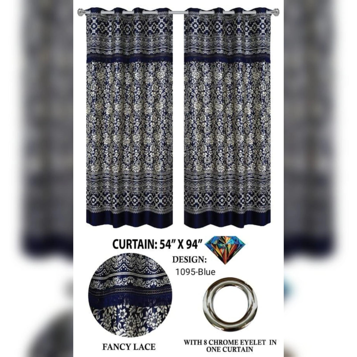 Imported Silk Curtains Blackout ( 2 Curtain Set )