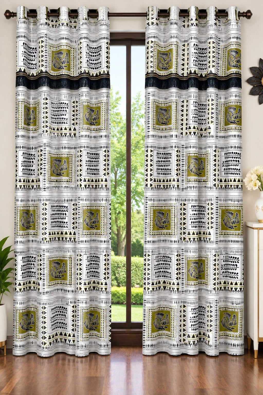 Imported Silk Curtains Blackout ( 2 Curtain Set )
