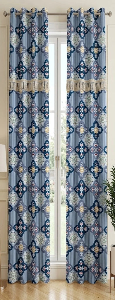 Imported Silk Curtains Blackout ( 2 Curtain Set )