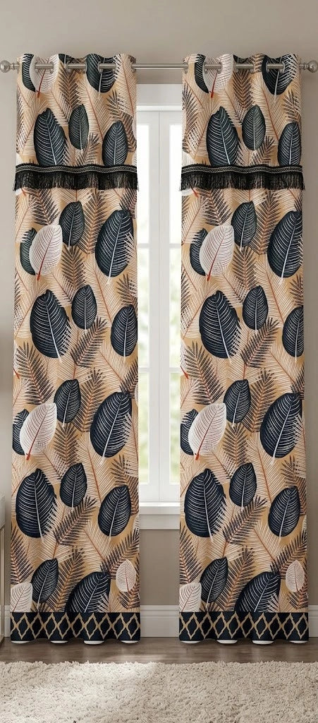 Imported Silk Curtains Blackout ( 2 Curtain Set )