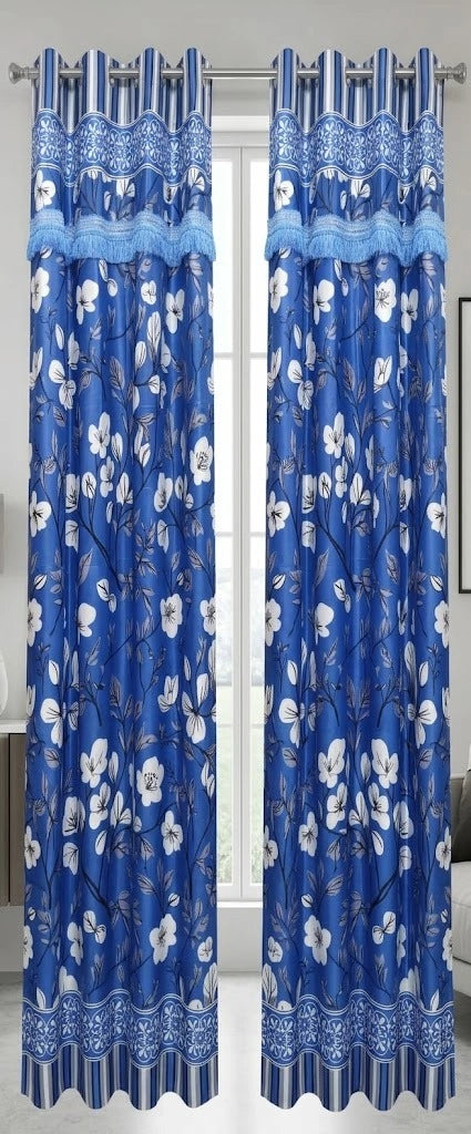 Imported Silk Curtains Blackout ( 2 Curtain Set )