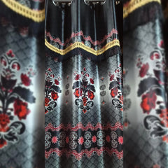 Imported Silk Curtains Blackout ( 2 Curtain Set )