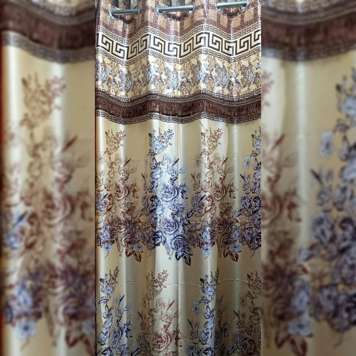 Imported Silk Curtains Blackout ( 2 Curtain Set )