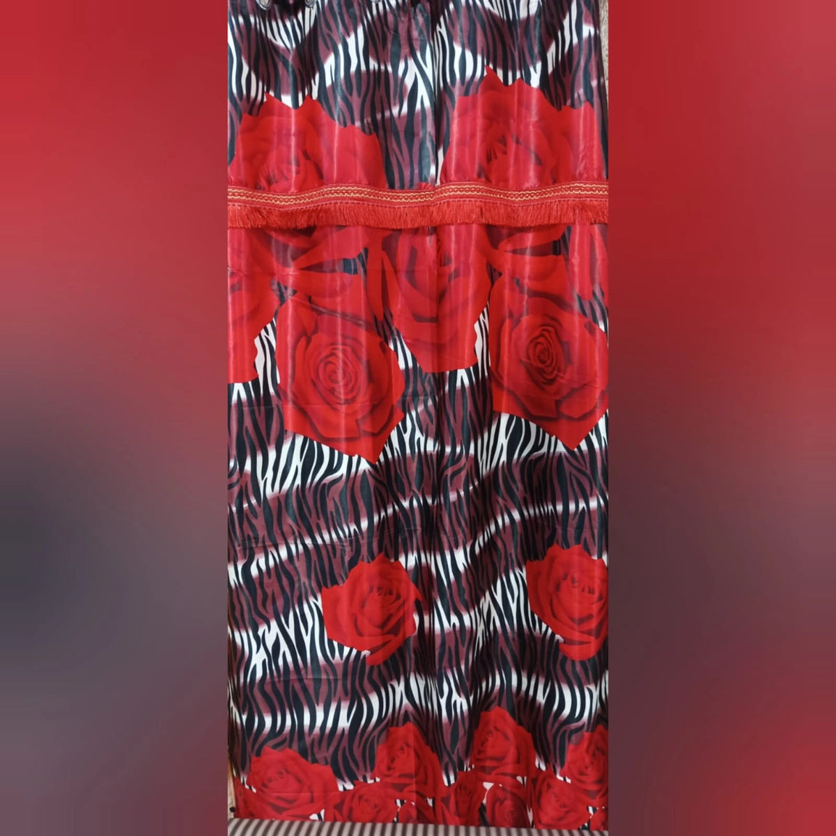 Imported Silk Curtains Blackout ( 2 Curtain Set )