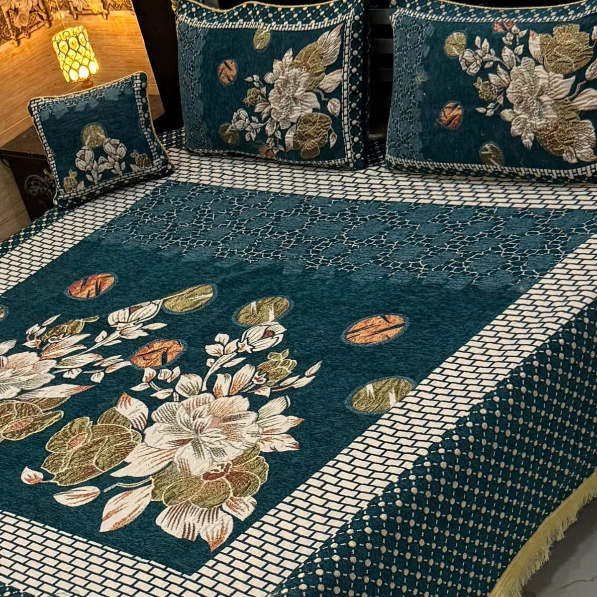 Jacquard Velvet Bed Sheet-4PC Design-513