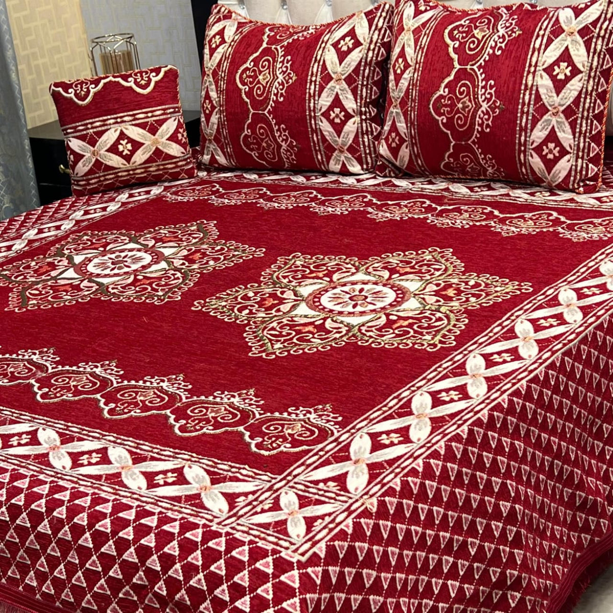 Jacquard Velvet Bed Sheet-4PC Design-514