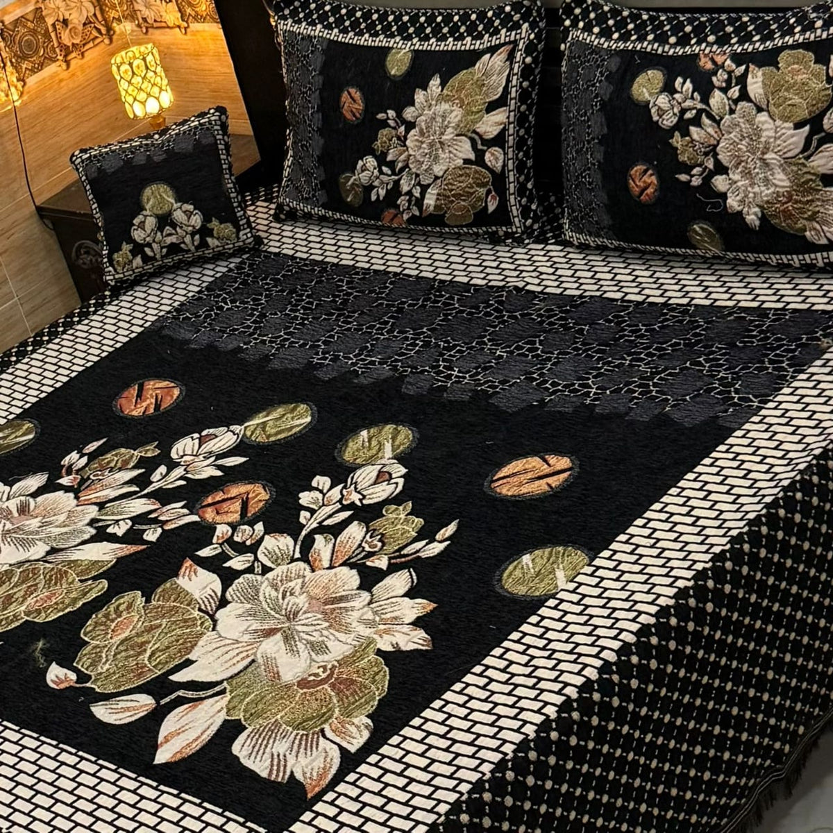 Jacquard Velvet Bed Sheet-4PC Design-515