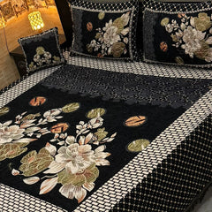 Jacquard Velvet Bed Sheet-4PC Design-515