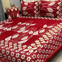 Jacquard Velvet Bed Sheet-4PC Design-516