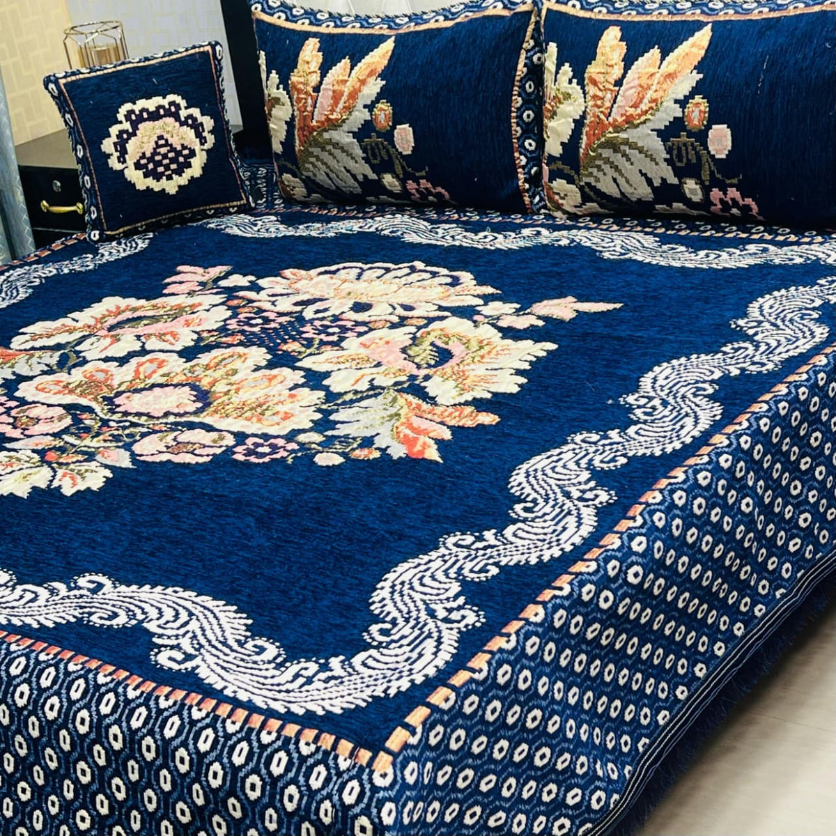 Jacquard Velvet Bed Sheet-4PC Design-517