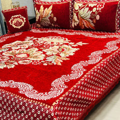 Jacquard Velvet Bed Sheet-4PC Design-519