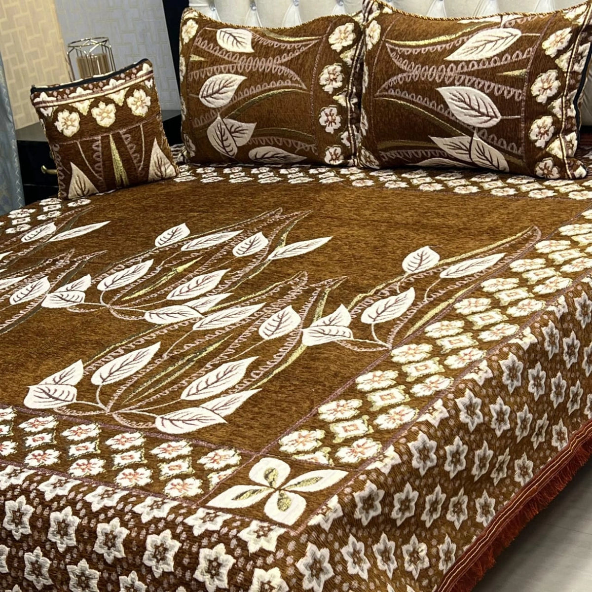 Jacquard Velvet Bed Sheet-4PC Design-515
