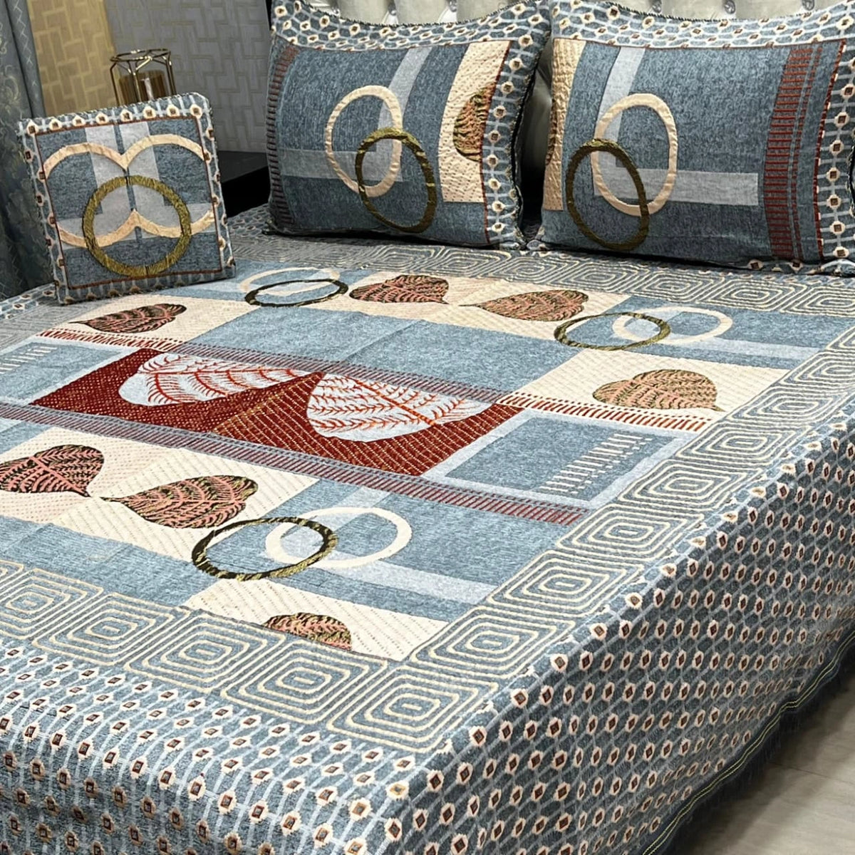 Jacquard Velvet Bed Sheet-4PC Design-513