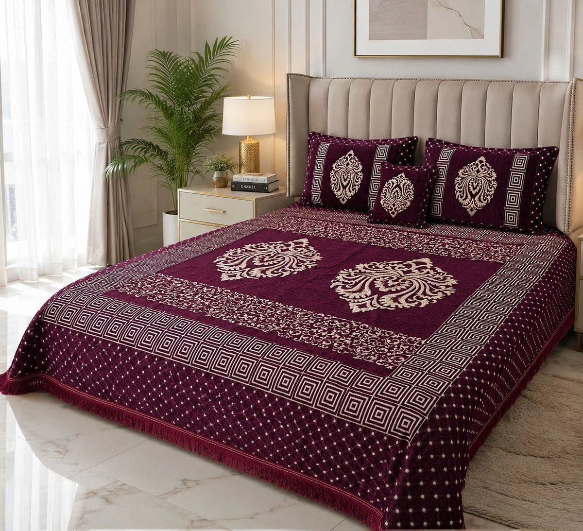 Jacquard Velvet Bed Sheet-4PCS