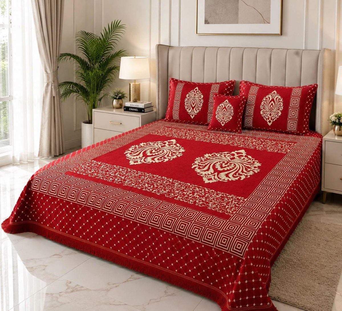 Jacquard Velvet Bed Sheet-4PCS