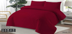 Luxury Bed Spread Set - 3 PCS-Red-(PREMIUM)