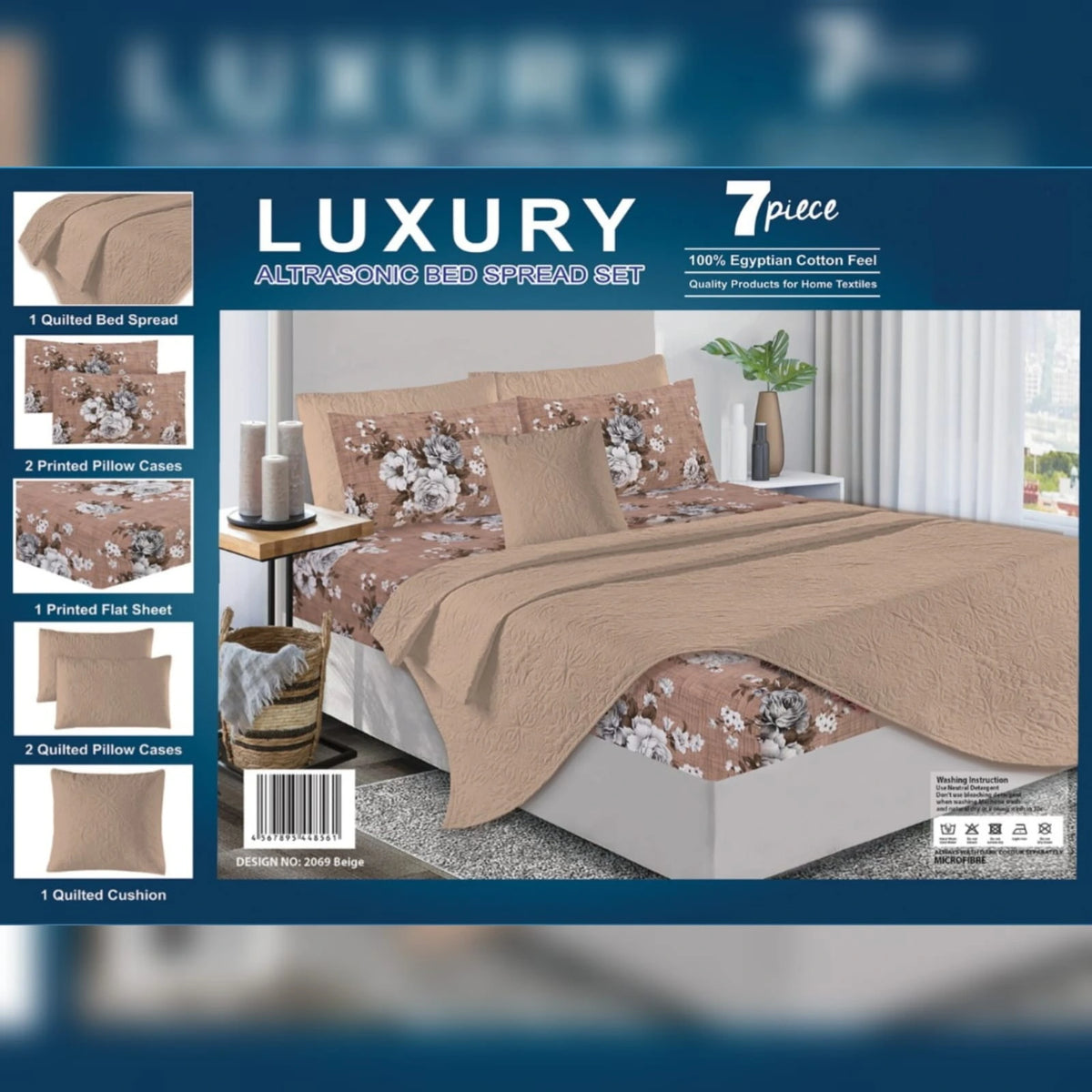 Luxury 7 Piece Bed spread Set Design-1169