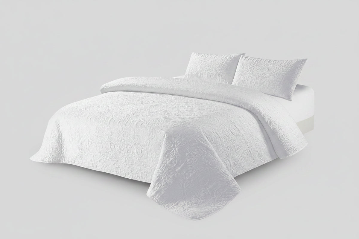 BEDSPREAD SET - 3 PCS DEEP BLUE (PREMIUM)