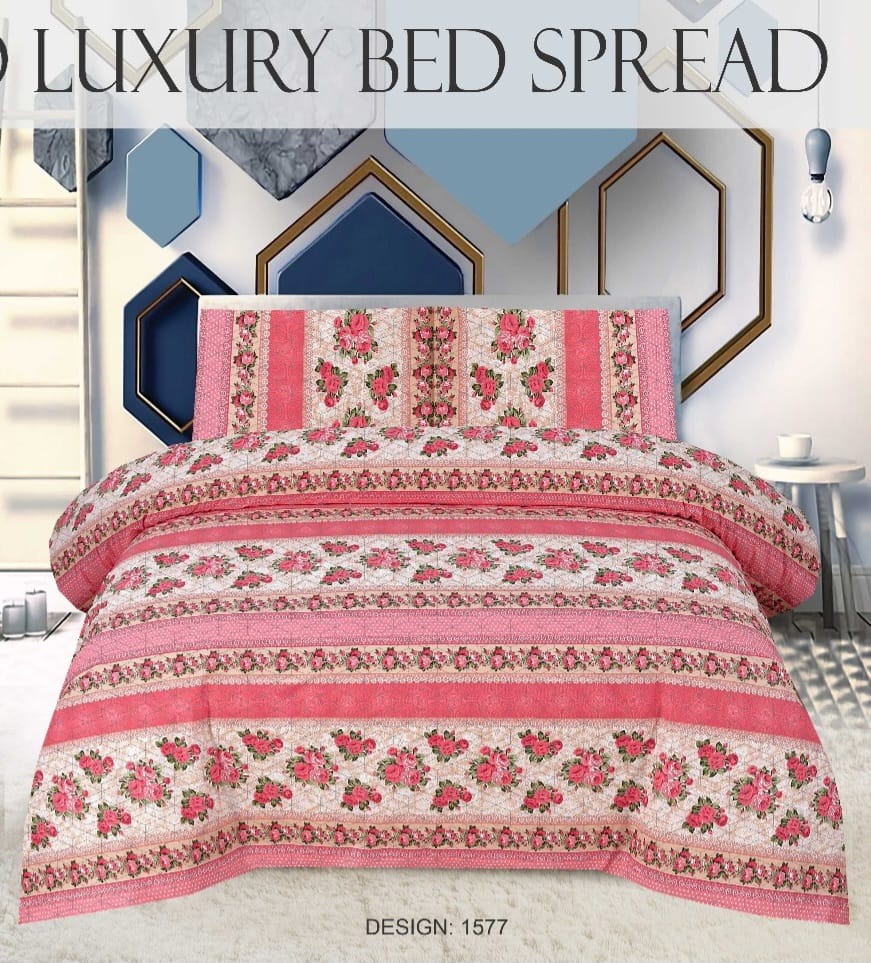 Quilted Bedspread Printed 3-Piece