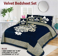 Four Border Jacquard Velvet Bed Sheet 5Pcs Design-520