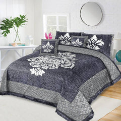 Four Border Jacquard Velvet Bed Sheet 5Pcs Design-524