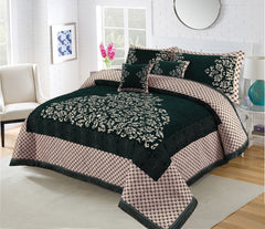 Four Border Jacquard Velvet Bed Sheet 5Pcs Design-530