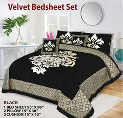 Four Border Jacquard Velvet Bed Sheet 5Pcs Design-521
