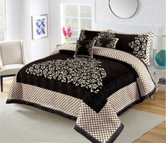 Four Border Jacquard Velvet Bed Sheet 5Pcs Design-525