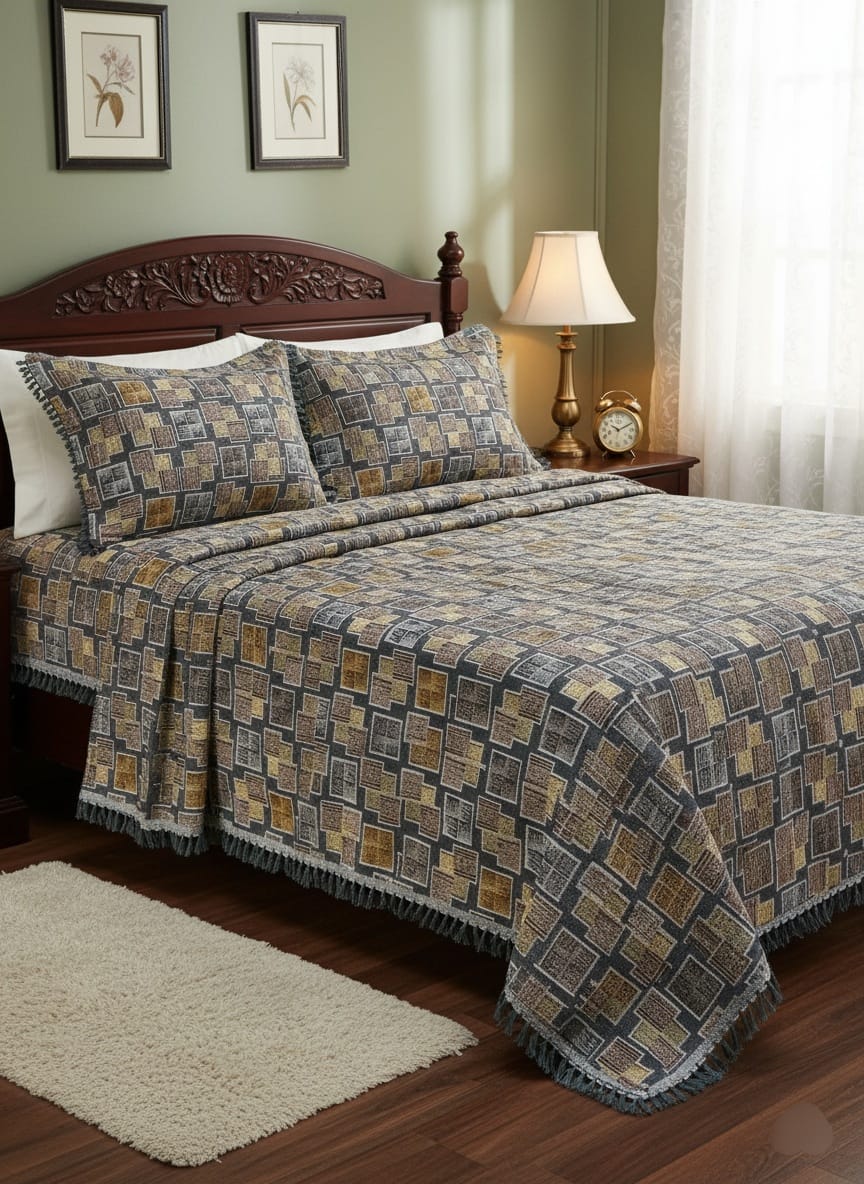 Multani Bedsheet Set King Size 3Pcs - Design-206