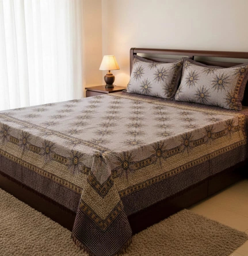 Multani Bedsheet Set King Size 3Pcs - Design-217