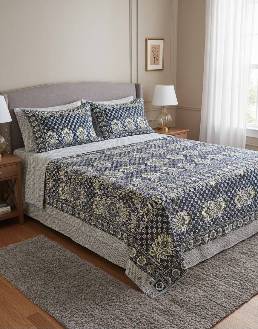 Multani Bedsheet Set King Size 3Pcs - Design-234