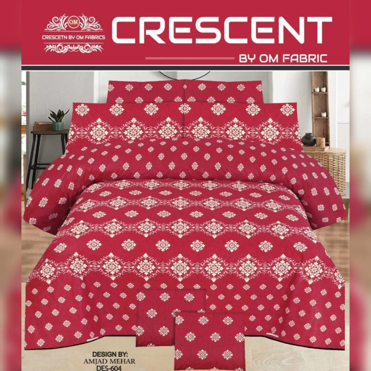 3 PCs Bed Sheet | Double Bed | King Size | Box Pack | Design-604