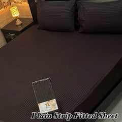 3Pc Fitted Sheet Micro Strip-Gray