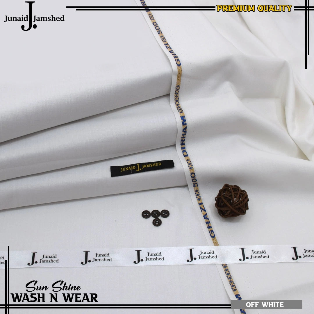 Men's Unstitched Slub Wash And Wear-OFF WHITE
