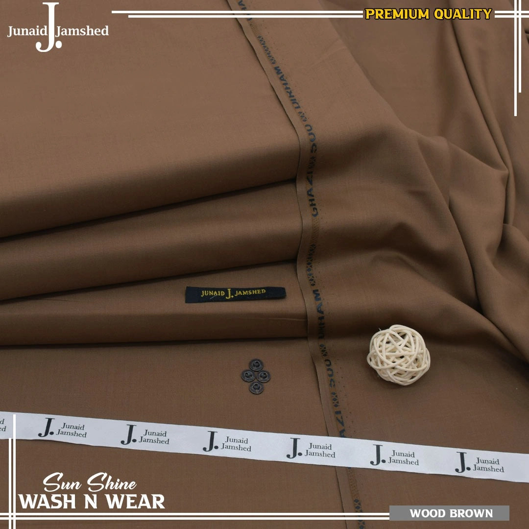 Men's Unstitched Slub Wash And Wear-WOOD BROWN