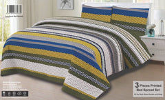 Quilted Bedspread Printed 3-Piece
