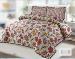 Quilted Fancy Frilled BedSpread Set-3Pcs-Design-1599