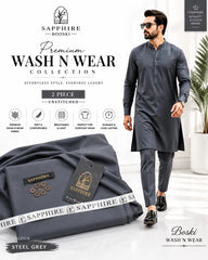 Premium Unstitched 4 Seasons imported Boski-STEEL GREY