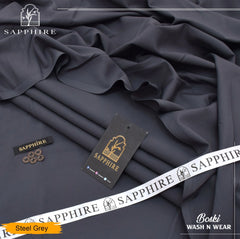 Premium Unstitched 4 Seasons imported Boski-Steel Grey