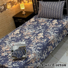 Single Bed Sheet Pair (Set) Pure Cotton-Design-4518