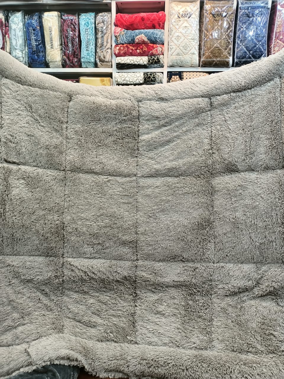 Shaggy 4PC Razai set-Gray