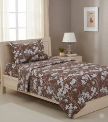 Single Bed Sheet Pair (Set) Pure Cotton-Design-1705