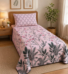 Single Bed Sheet Pair (Set) Pure Cotton-Design-1709